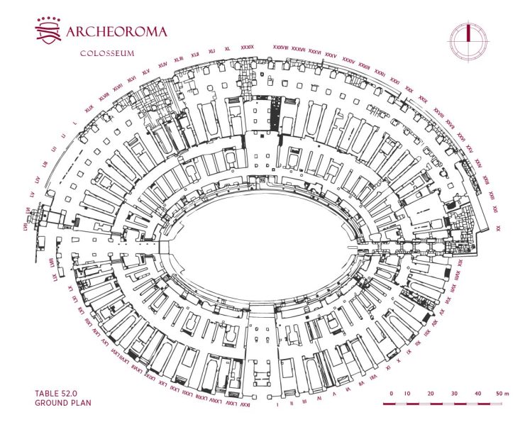 Ground plan of the Colosseum (Flavian Amphitheatre)