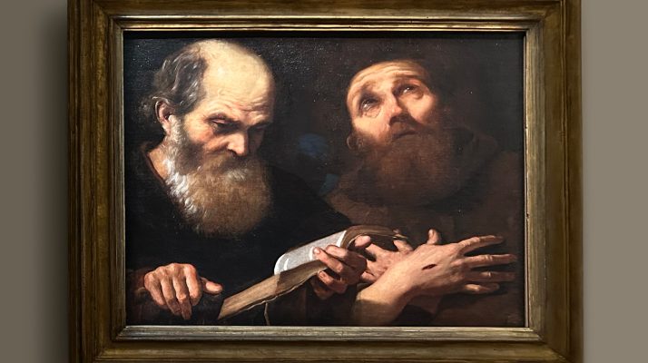 Painting by Andrea Sacchi depicting Saints Anthony Abbot and Francis of Assisi, oil on canvas, 1627. © Aurora Antonacci