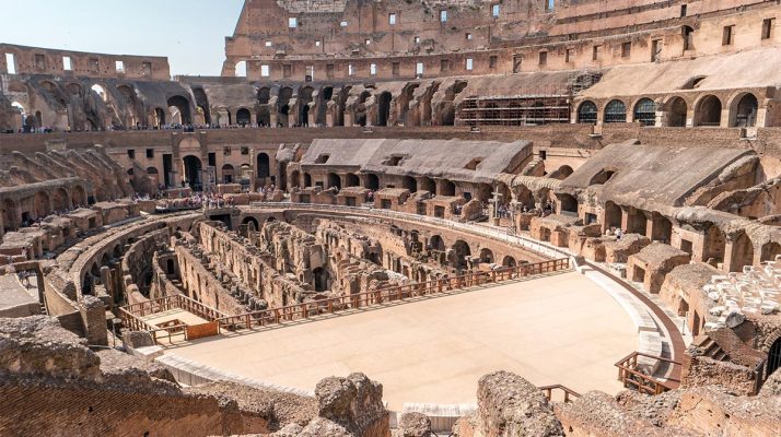 Colosseum Arena and Hypogeum with Radial Corridors