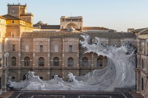 JR. Diluvium, 2026, site-specific installation. Vatican Apostolic Library