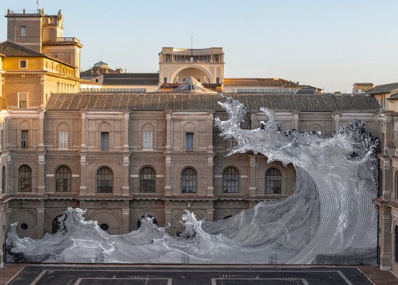 JR. Diluvium, 2026, site-specific installation. Vatican Apostolic Library