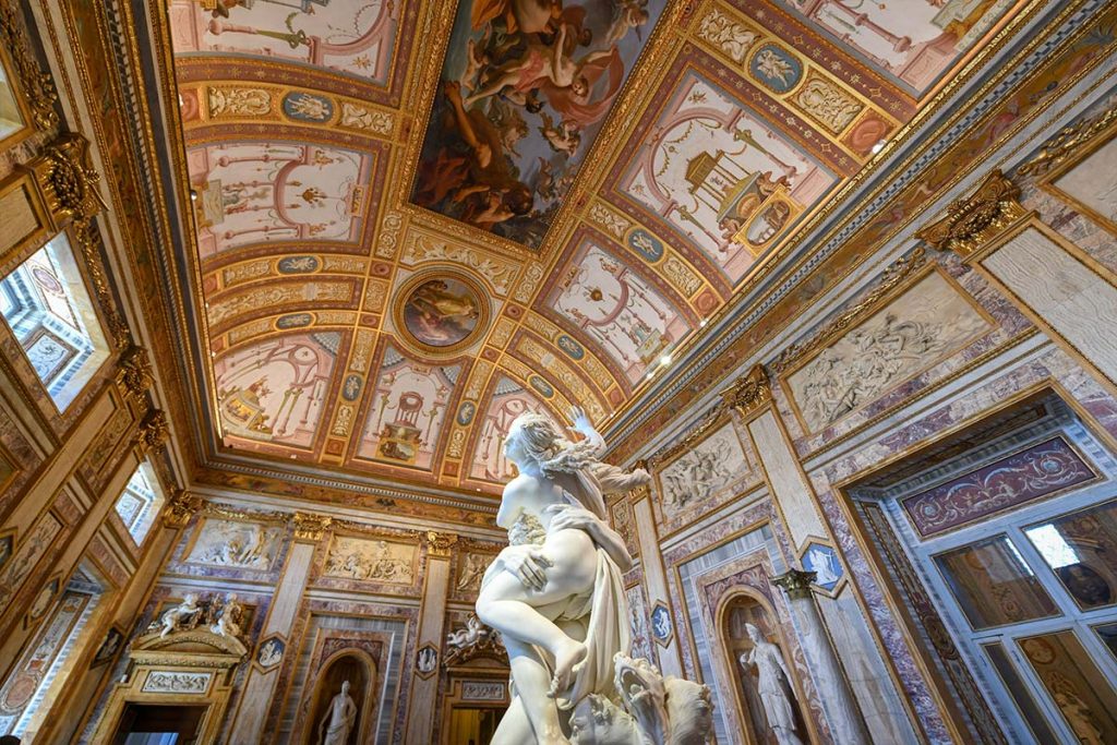 Rape of Proserpina sculpture in the Borghese Gallery, Rome