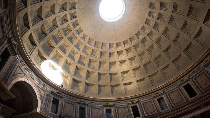 Sunbeams from the Pantheon’s oculus in Rome