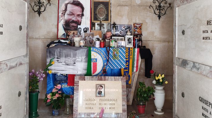 Tomb of Carlo Pedersoli at Monumental Cemetery of Verano in Rome