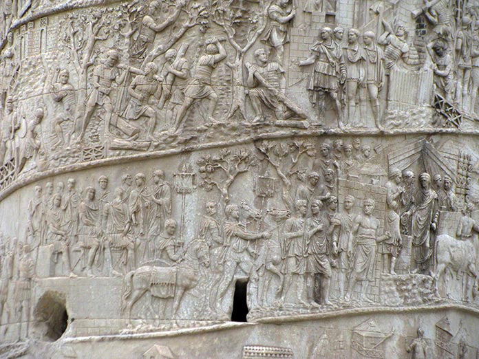 Trajan's column. Detail of the sculptural narration